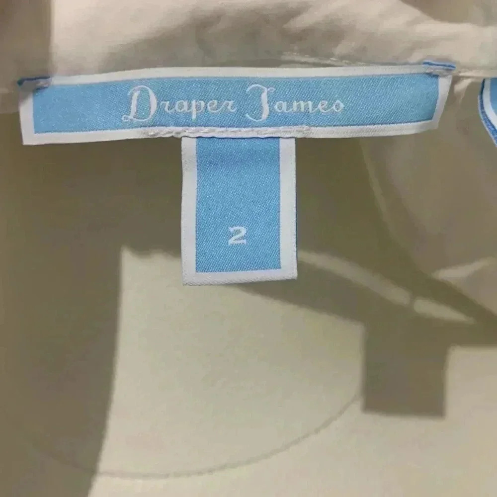 Draper James White Flutter Sleeve Button Down Col… - image 7